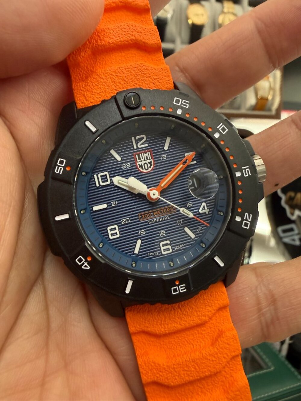 Luminox Navy SEAL 3600 45mm XS.3603 Blue Dial Orange Strap 200m NIB